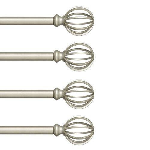 AMG HOME COLLECTIONS Adjustable Drapery Rods Set, 42-120 inch Metal Curtain Rods with Round Cage, Accessories (4 Pack) - R049L904 AMG HOME COLLECTIONS Adjustable Drapery Rods Set, 42-120 inch Metal Curtain Rods with Round Cage, Accessories (4 Pack) - R049L904